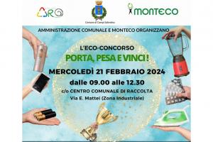 TORNA IL "PORTA,PESA E VINCI!"L'eco-concorso che premia la raccolta differenziata!