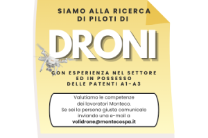 Monteco cerca piloti di Droni con patenti A1-A3 tra i suoi dipendenti